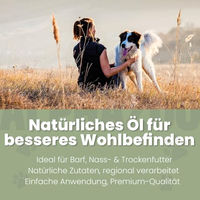 Produktbild von alphazoo Alpha-Barf Lachs Futteröl für Hunde 100ml zur Unterstützung von Haut und Fell ohne Konservierungsstoffe