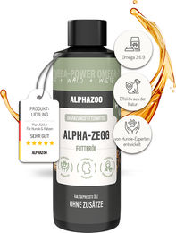 alphazoo Alpha-Zegg Futteröl für Hunde 100ml – Veganer Haut und Fell Pflege mit Leinsamen, Schwarzkümmel und Mandelöl – Bild 1 von 7
