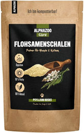 ALPHAZOO Flohsamenschalen Pulver zur Verdauungshilfe für Hunde und Katzen 1000g – Bild 1 von 3