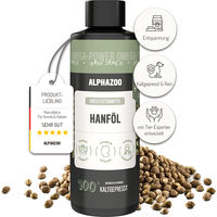 Produktbild von alphazoo Hanföl für Hunde 100ml vegan ohne Farb- und Aromastoffe zur Unterstützung von Haut und Fell