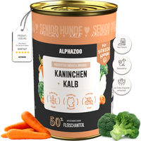 Produktbild von alphazoo Hund Nassfutter Kaninchen und Kalb für Senior getreidefrei 400g