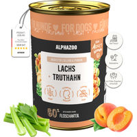 Produktbild von alphazoo Hund Nassfutter Lachs und Truthahn für Adult Hunde getreidefrei 400g