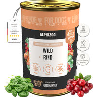 Produktbild von alphazoo Hund Nassfutter Wild und Rind für Adult Getreidefrei 400g
