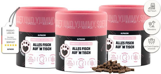alphazoo Hundesnack Alles Fisch Auf'm Tisch mit Seelachs und Forelle – Bild 1 von 1