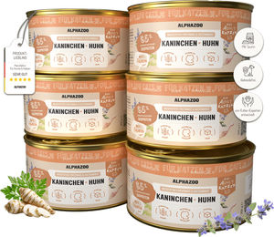 alphazoo Katzen Nassfutter Kaninchen und Huhn Adult Getreidefrei ohne Zucker 6 x 200g – Bild 1 von 5