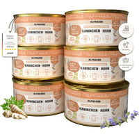Produktbild von alphazoo Katzen Nassfutter Kaninchen und Huhn Adult Getreidefrei ohne Zucker 6 x 200g