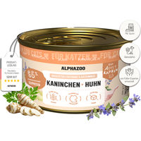 Produktbild von alphazoo Katzen Nassfutter Kaninchen und Huhn getreidefrei mit hohem Fleischanteil 200g