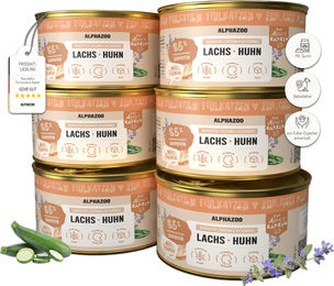 alphazoo Katzen Nassfutter Lachs und Huhn getreidefrei 6 x 200g – Bild 1 von 6