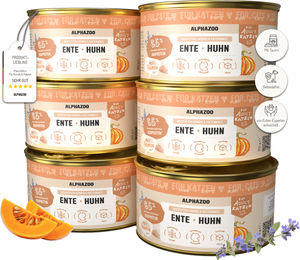 alphazoo Katzenfutter Ente und Huhn Nassfutter für erwachsene Katzen getreidefrei 6 x 200g – Bild 1 von 4