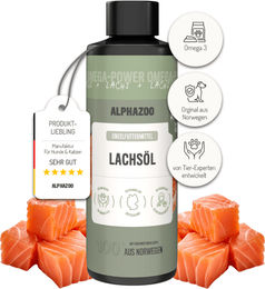alphazoo Lachsöl für Katzen 100ml zur Unterstützung von Haut, Fell und Immunsystem – Bild 1 von 9