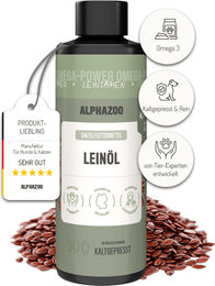alphazoo Leinöl für Katzen 100ml zur Unterstützung von Haut, Fell und Verdauung – Bild 1 von 7