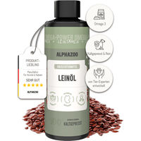 Produktbild von alphazoo Leinöl für Katzen 100ml zur Unterstützung von Haut, Fell und Verdauung