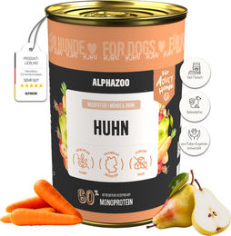 Produktbild von Alphazoo Monoprotein Huhn Nassfutter für Hunde Getreidefrei und Sensitive 400g - 400 g