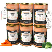 Produktbild von alphazoo Nassfutter für Senior Hunde mit Kaninchen und Kalb getreidefrei 6 x 400g