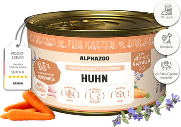 Produktbild von alphazoo Nassfutter Huhn für Katzen 200g