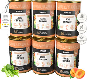 alphazoo Nassfutter Hund Lachs und Truthahn Adult Getreidefrei 6 x 400g – Bild 1 von 5