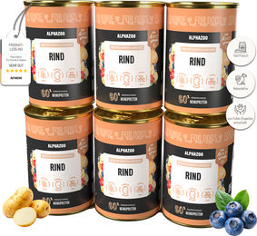 alphazoo Nassfutter Hund Monoprotein Rind 6 x 400g getreidefrei Stückchen in Sauce - 6 x 400 g – Bild 1 von 8