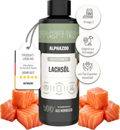 alphazoo Premium Lachsöl für Hunde 100ml zur Haut- und Fellpflege ohne Farb- und Aromastoffe – Bild 1 von 7