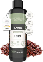 alphazoo Premium Leinöl für Hunde 250ml – Kaltgepresstes Omega-3 Öl zur Unterstützung von Haut, Fell und Verdauung - 250 ml – Bild 1 von 6