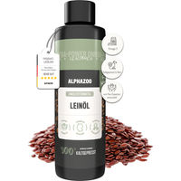 Produktbild von alphazoo Premium Leinöl für Hunde 250ml – Kaltgepresstes Omega-3 Öl zur Unterstützung von Haut, Fell und Verdauung - 250 ml