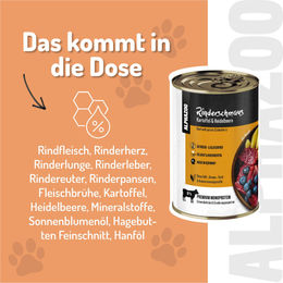 Produktbild von alphazoo Probierschmaus Hundefutter Bundle 6er Pack mit Rind Huhn und Pferd Stückchen in Sauce getreidefrei und glutenfrei - 6 x 400 g