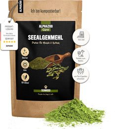 alphazoo Seealgenmehl für Hunde und Katzen 250g veganes Mineralfutter zur Unterstützung von Haut, Fell und Verdauung - 250 g – Bild 1 von 6