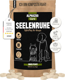 alphazoo Seelenruhe Anti-Stress Tabletten für Hunde mit Baldrian Melisse Hopfen Hanföl und Taigawurzel 180g - 120 x 180 g – Bild 1 von 6