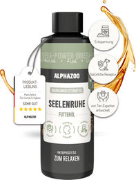alphazoo Seelenruhe Futteröl für Hunde mit Baldrian und Hopfen 100ml vegan – Bild 1 von 7