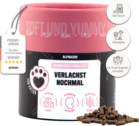 alphazoo Verlachst Nochmal Katzenleckerli mit Lachs und Huhn 65g - 65 g – Bild 1 von 9
