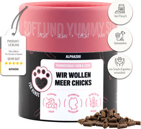 alphazoo Wir wollen Meer Chicks Hundesnack mit Huhn und Lachs 65g getreidefrei - 65 g – Bild 1 von 8