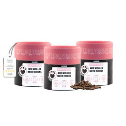 alphazoo Wir wollen Meer Chicks Soft Hundesnack mit Huhn und Lachs, getreidefrei und ohne künstliche Zusätze, 3 x 65g – Bild 1 von 4