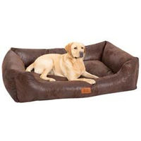 Produktbild von alsa-brand Hundebett aus Kunstleder in Antik Braun 117 x 82 x 28 cm