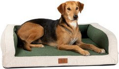 Produktbild von alsa-brand Hundebett Office grün-beige mit Viskose-Schaumstoff 100 x 80 x 25 cm