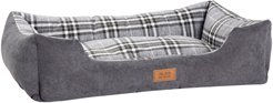 Produktbild von alsa-brand Hundebett Sofa Karo Grau Stoff 100 x 70 x 27 cm