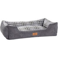 Produktbild von alsa-brand Hundebett Sofa Karo Grau Stoff 100 x 70 x 27 cm