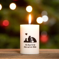 Produktbild von alsa-brand Weihnachts-Kerze Hundeliebe 10 cm Höhe