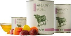Produktbild von alsa-nature CLASSIC Hundefutter Nass Rind Muskelfleisch mit Kartoffel und Karotte Stückchen in Sauce 6 x 200 g - 6 x 200 g