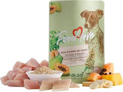 Produktbild von alsa-nature FOODLOVE Hundefutter Nassfutter Huhn und Forelle mit Quinoa, Pastinake und Papaya, glutenfrei, 30 x 300 g - 30 x 300 g
