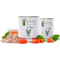 Produktbild von alsa-nature JUBILÄUM Hundefutter Nass Huhn Lachs mit Spinat Stückchen in Sauce 400 g - 400 g
