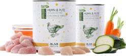 Produktbild von alsa-nature JUBILÄUM Hundefutter Nass Huhn & Pute mit Zucchini und Möhre Stückchen in Sauce 12 x 800 g - 12 x 800 g
