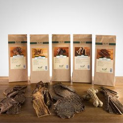 Produktbild von alsa-nature Jubiläums-Schlemmerpaket Kausnack für Pferde mit Rind, Fisch und Monoprotein, glutenfrei, 750g