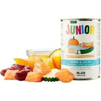 Produktbild von alsa-nature Junior Hundefutter Nass Huhn & Lachs mit Kartoffel, Kürbis & Zucchini, getreidefrei und glutenfrei, 6 x 400 g - 6 x 400 g