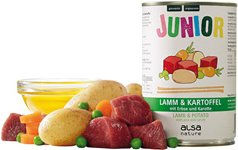 Produktbild von alsa-nature Junior Hundefutter Nass mit Lamm, Kartoffel, Erbse und Karotte, getreidefrei, 400 g - 400 g