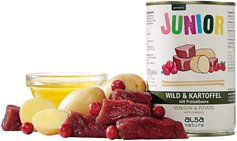 Produktbild von alsa-nature Junior Hundefutter Nass Wild mit Kartoffel und Preiselbeere Getreidefrei 6 x 400 g - 6 x 400 g