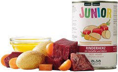 Produktbild von alsa-nature Junior Hundefutter Nassfutter Rinderherz mit Kartoffel und Möhre Getreidefrei 6 x 400 g - 6 x 400 g