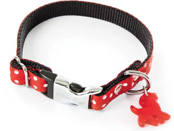 Alter Ego Hundehalsband mit Punkten in Rot aus Polyester Größe S für kleine Hunde – Bild 1 von 1
