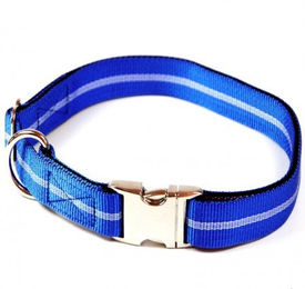 Alu-Max Hundehalsband aus Soft Nylon in Blau mit Streifen mit Zugentlastung 55-90cm 25mm – Bild 1 von 1