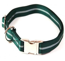 Alu-Max Soft Nylon Hundehalsband wasserabweisend Grün mit Streifen 55-90cm 25mm – Bild 1 von 1