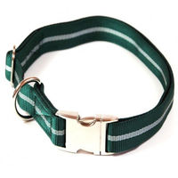 Produktbild von Alu-Max Soft Nylon Hundehalsband wasserabweisend Grün mit Streifen 55-90cm 25mm