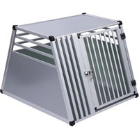 Produktbild von AluRide Autohundebox aus Aluminium in Größe L B 80 x T 92 x H 65 cm grau silber